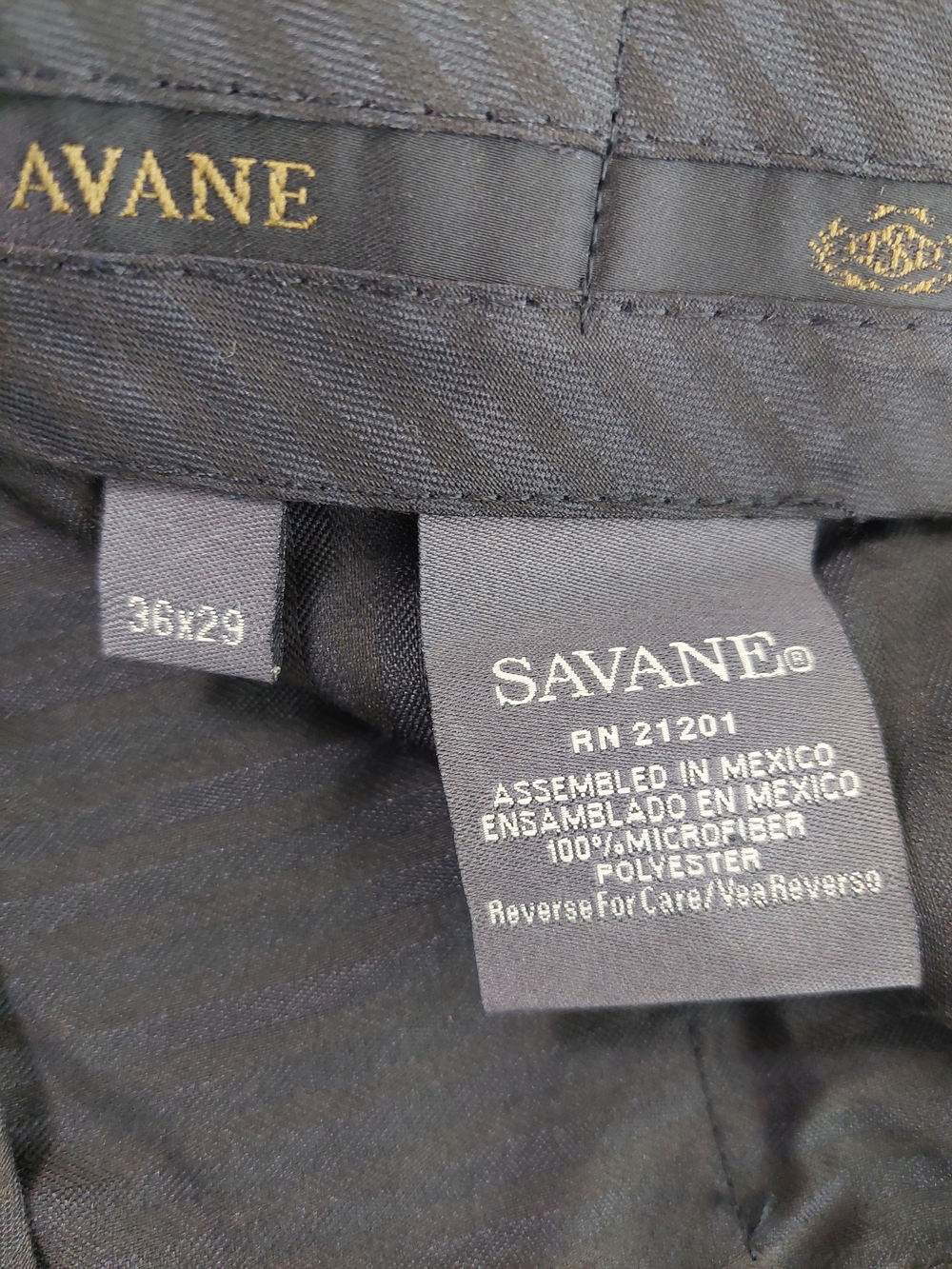 NWT Savane Comfort Plus Pleated Dress Pants Black Microfiber 36x29 Cuffed - Picture 10 of 13